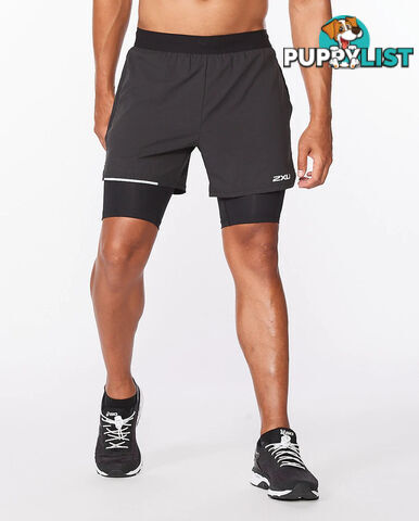 2XU Mens Aero 2-in-1 5 Inch Shorts - 2XU