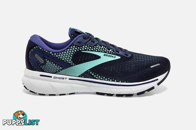 Brooks Womens Ghost 14 B Running Shoe - Navy - BROOKS