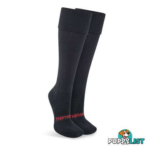 Thinskins Fine Knit Football Socks - Black - THINSKINS