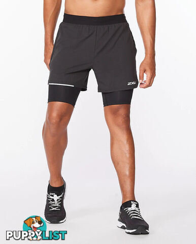 2XU Mens Aero 2-in-1 5 Inch Shorts - 2XU