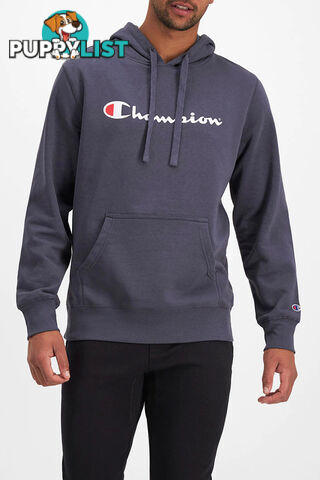 Champion Mens Script Hoodie - Blue - CHAMPION