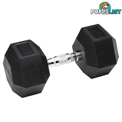 HCE Rubber Hex 25Kg Dumbbell - HCE - 2200000907202