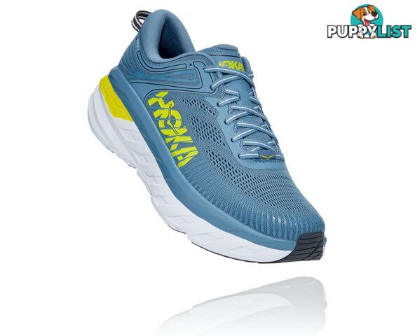 Hoka Mens Bondi 7 Running Shoe - Blue/Citrus - HOKA