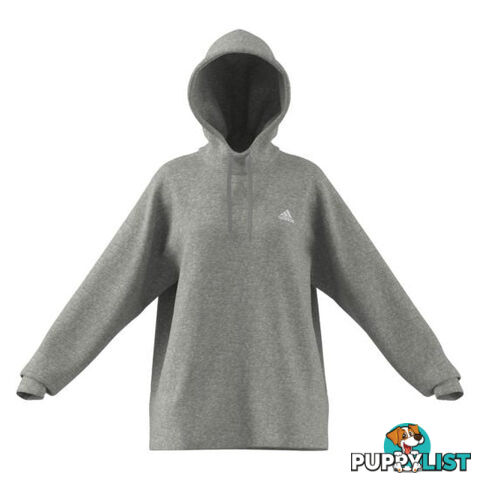 Adidas Womens Studio Fleece Hoodie - Grey - ADIDAS