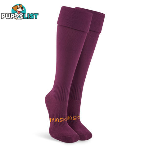 Thinskins Fine Knit Football Socks - Maroon - THINSKINS - 9318317110246