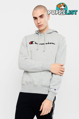 Champion Mens Script Hoodie - Grey - CHAMPION - 9351950113069