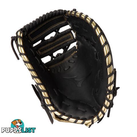 Mizuno MVP Prime SE 12.5 Inch Baseball/Softball RHT First Base Mitt - Black/Gold - MIZUNO - 9342556357476