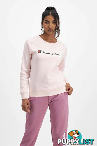 Champion Womens Script Crew - Pink - CHAMPION