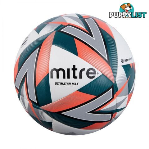 Mitre Ultimatch Max Soccer Ball - White/Orange/Green - MITRE