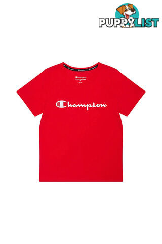 Champion Kids Script SS Tee - Red - CHAMPION