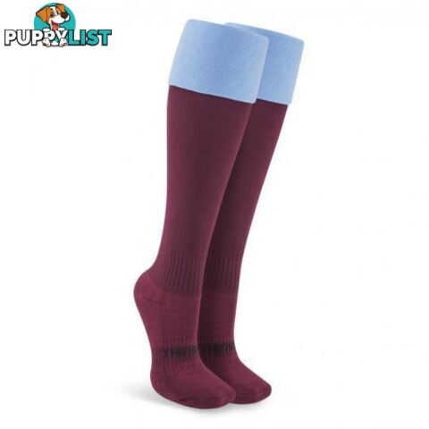 Thinskins Fine Knit Football Socks - Maroon/SKY Top - THINSKINS