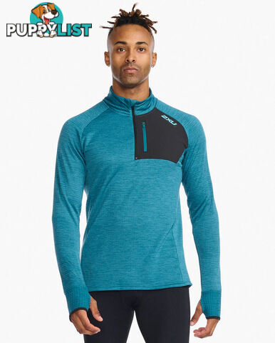 2XU Mens Ignition 1/4 Zip Top - Oceanside/Porcelain - 2XU