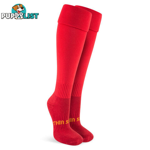 Thinskins Fine Knit Football Socks - Red - THINSKINS