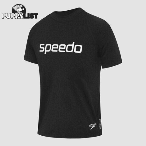 Speedo Boys Boys Logo SS Sun Top - Black - SPEEDO