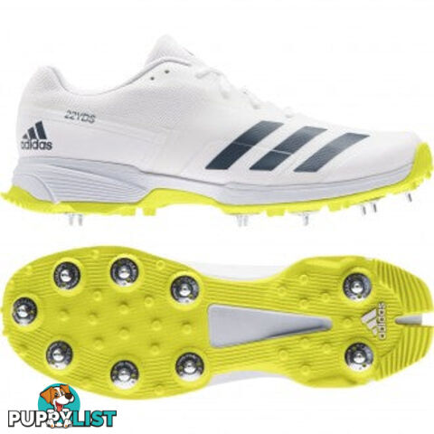 Adidas Adizero 22 Yards Senior Cricket Shoe - White lSize 13 - ADIDAS