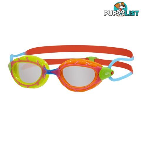 Zoggs Predator Junior Swim Goggles-Multi/Red/Clear - ZOGGS - 749266108692