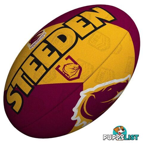 Steeden Brisbane Broncos Supporter NRL Ball Size 5 - STEEDEN