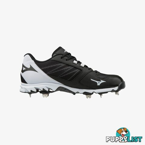 Mizuno 9-Spike Ambition 2 Metal Adult Baseball/Softball Cleat - Black/White - MIZUNO - 9342556355861