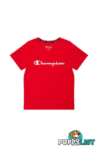 Champion Kids Script SS Tee - Red - CHAMPION