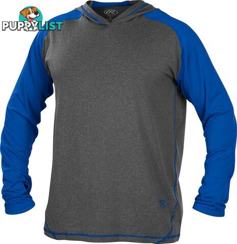 Rawlings Adult Hurler Lightweight Hoodie - Graphite/Royal Blue - RAWLINGS