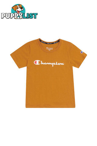 Champion Kids Script SS Tee - Yellow - CHAMPION