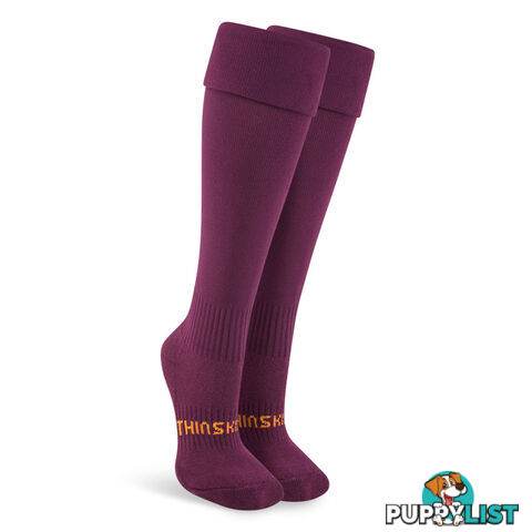 Thinskins Fine Knit Football Socks - Maroon - THINSKINS - 9318317110277