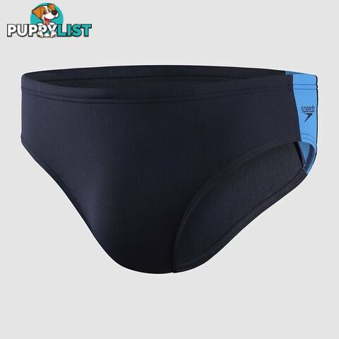 Speedo Mens Boom Logo Splice 7cm Brief - True Navy/Bondi Blue - SPEEDO