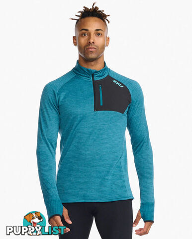 2XU Mens Ignition 1/4 Zip Top - Oceanside/Porcelain - 2XU