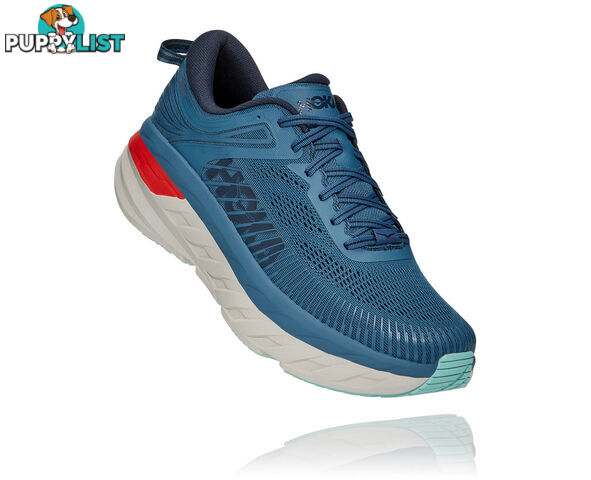 Hoka Mens Bondi 7 Running Shoe - Real Teal/Outer Space - HOKA