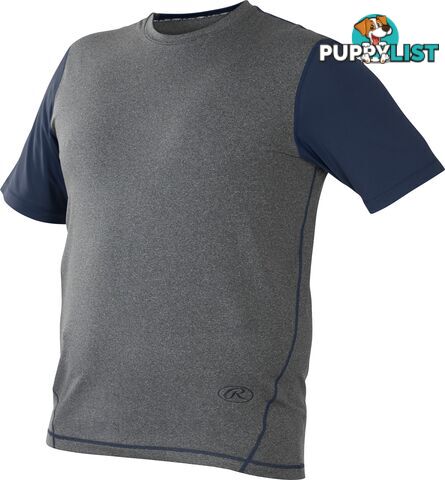 Rawlings Youth Hurler Performance SS Tee - Graphite/Navy - RAWLINGS