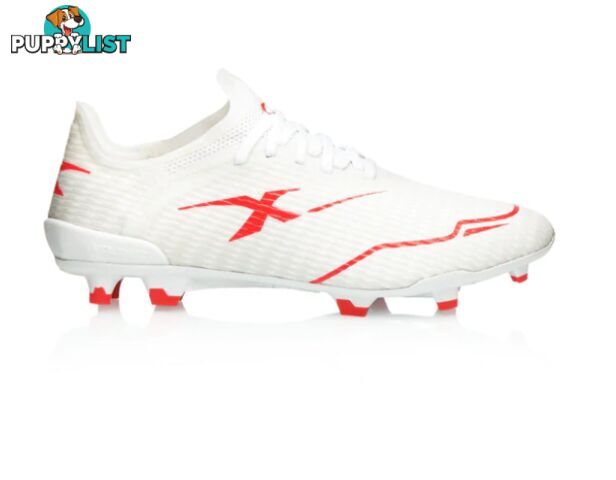 XBlades Voltaic Pro Adult Footy Boot - White/Firehawk Red - XBLADES