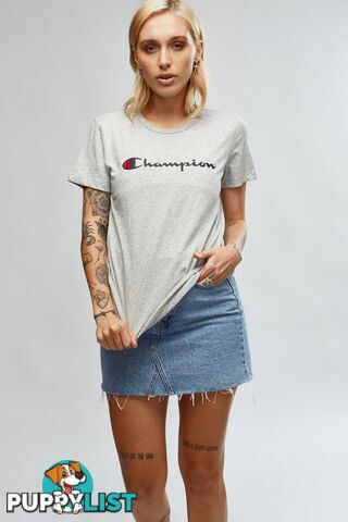 Champion Script SS Tee - Grey - CHAMPION - 9352762701925