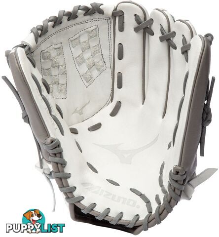 Mizuno Prime Elite 12.5 Inch Fastpitch Softball RHT Fielders Glove - White/Grey - MIZUNO