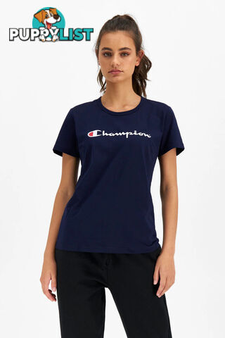 Champion Womens Script SS Tee - Navy - CHAMPION