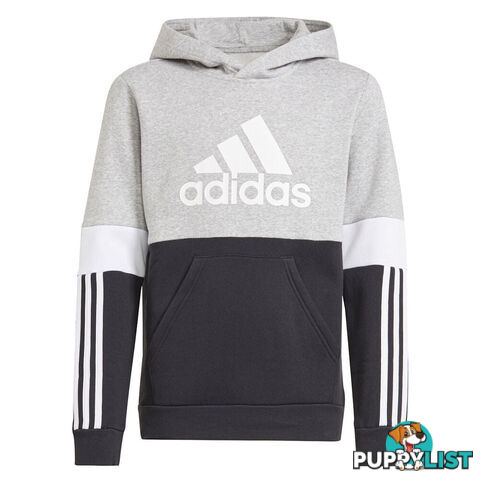 Adidas Boys Colorblock Fleece Hoodie - Black - ADIDAS