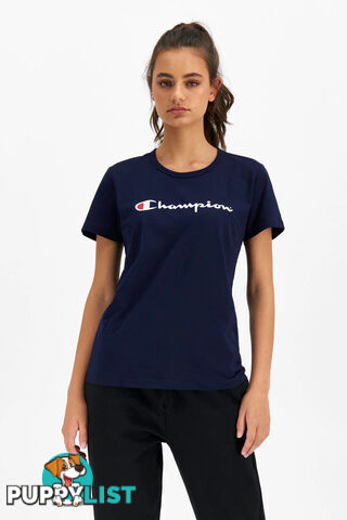 Champion Womens Script SS Tee - Navy - CHAMPION