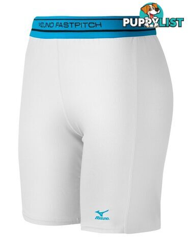 Mizuno Womens Softball Compression Sliding Short - White - MIZUNO - 9342556173328