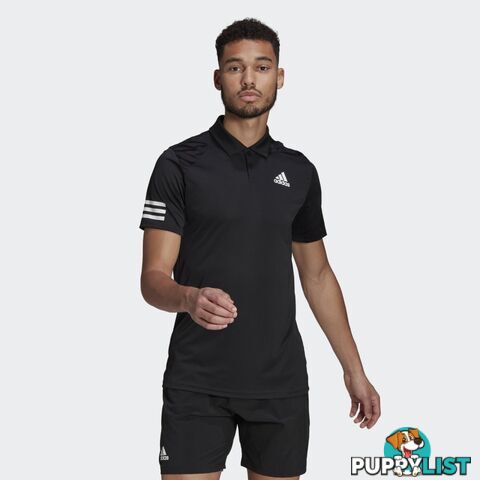 Adidas Mens Club 3Str Polo - Black - ADIDAS