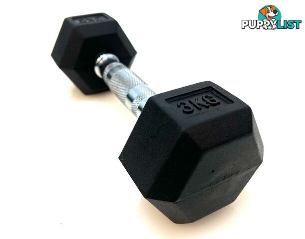 VEO Rubber Hex Dumbbell 3KG - VEO