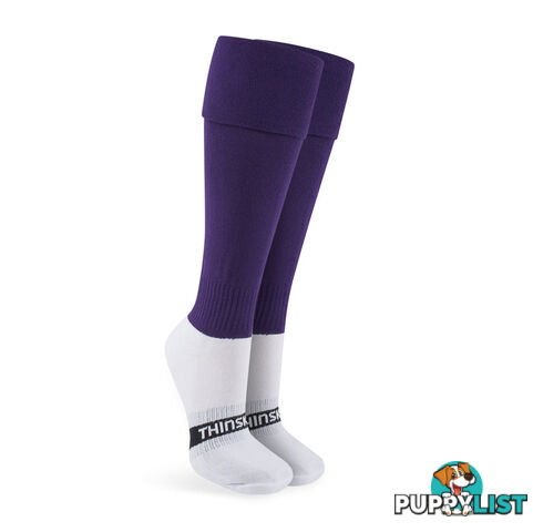 Thinskins Fine Knit Football Socks - Purple - THINSKINS