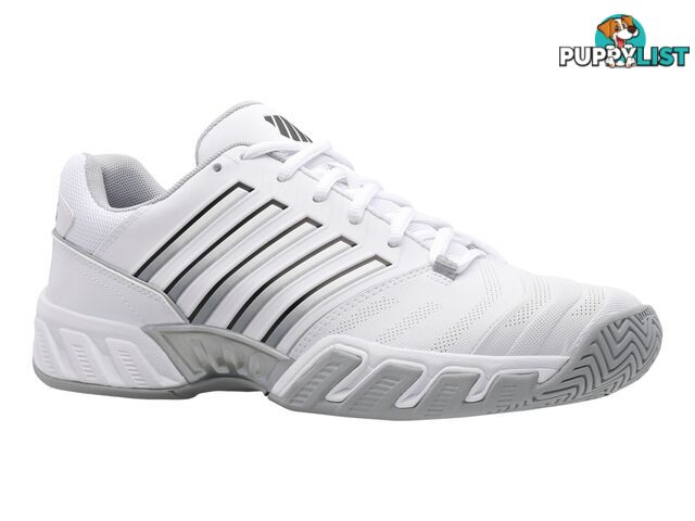 K-Swiss Bigshot 4 AC Mens Tennis Shoe - White/Highrise Silver - K-SWISS