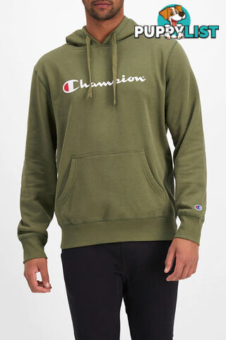 Champion Mens Script Hoodie - Green - CHAMPION