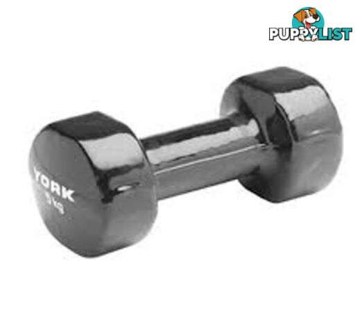 York PVC 5Kg Dipped Dumbbell - Black - YORK