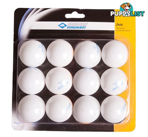 Donic 12 Pack Jade 40mm Table Tennis Balls - White - DONIC - 4000885808100