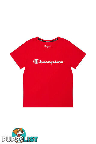 Champion Kids Script SS Tee - Red - CHAMPION