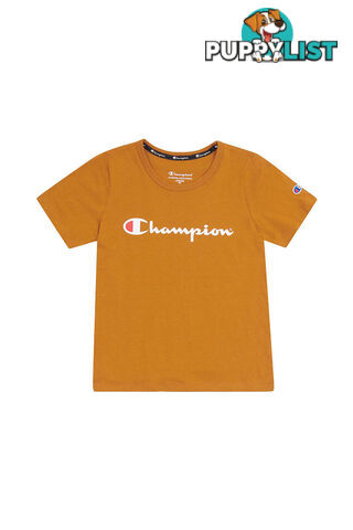 Champion Kids Script SS Tee - Yellow - CHAMPION