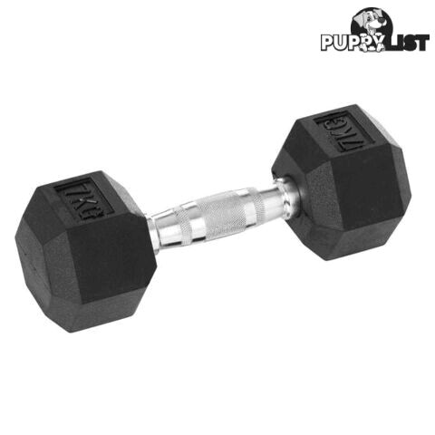 EdgeFit Rubber Hex Dumbbell 7kg - EDGEFIT