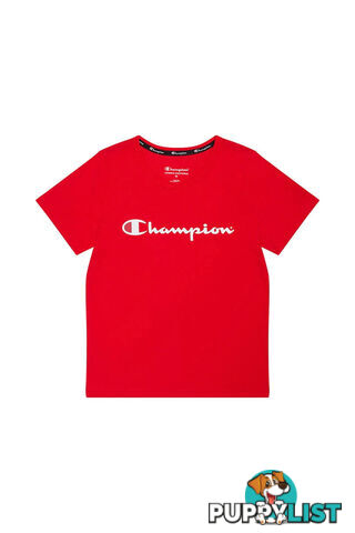 Champion Kids Script SS Tee - Red - CHAMPION