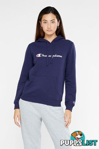 Champion Womens Script Hoodie - Navy - CHAMPION - 9351950116886