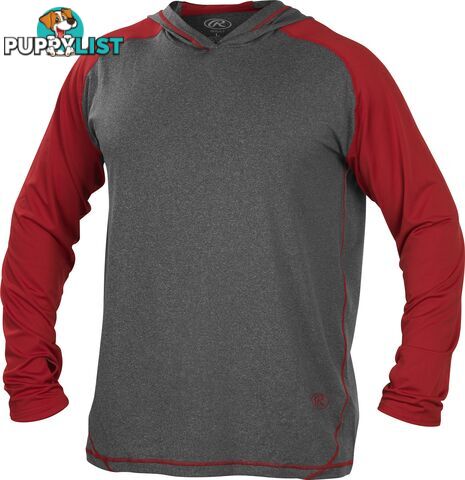 Rawlings Adult Hurler Lightweight Hoodie - Graphite/Scarlet - RAWLINGS